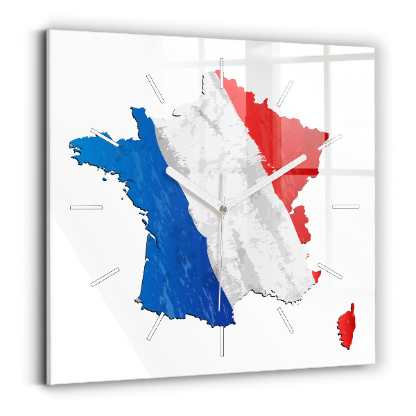 Horloge murale carrée Drapeau de la France