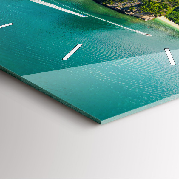 Pendule carrée en verre Île en Thaïlande