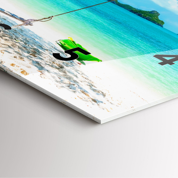 Pendule carrée en verre Île ensoleillée de Thaïlande