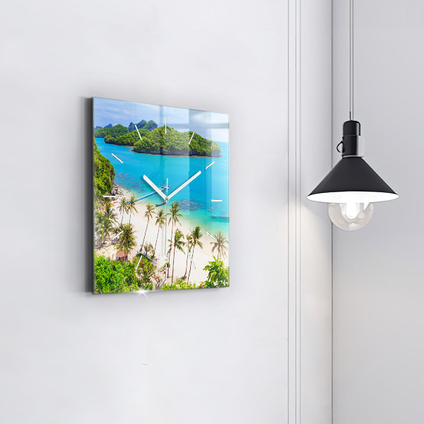 Horloge murale carrée Parc national de Thaïlande