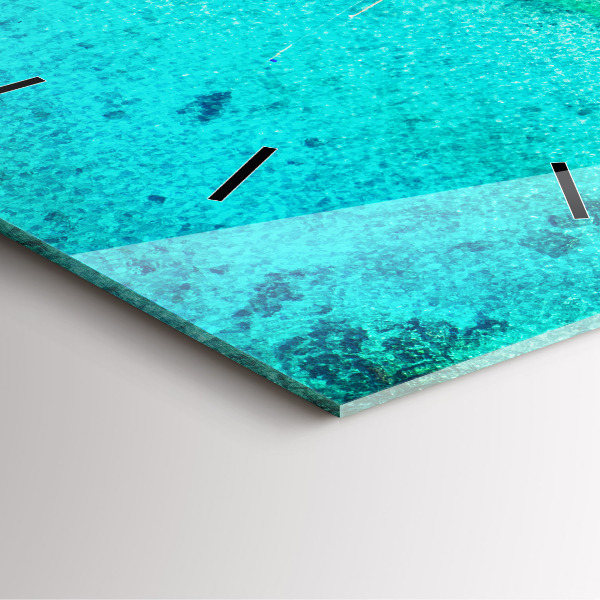 Pendule carrée en verre Plage tropicale de Koh Tao