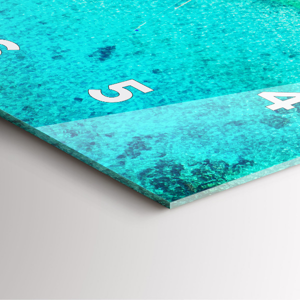 Pendule carrée en verre Plage tropicale de Koh Tao