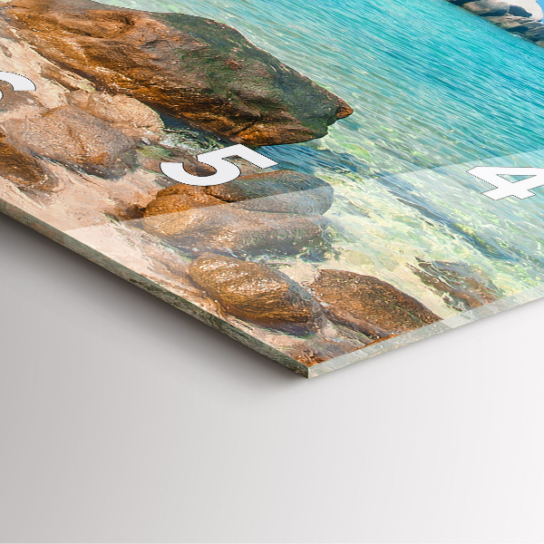 Pendule carrée en verre Belle plage en Thaïlande