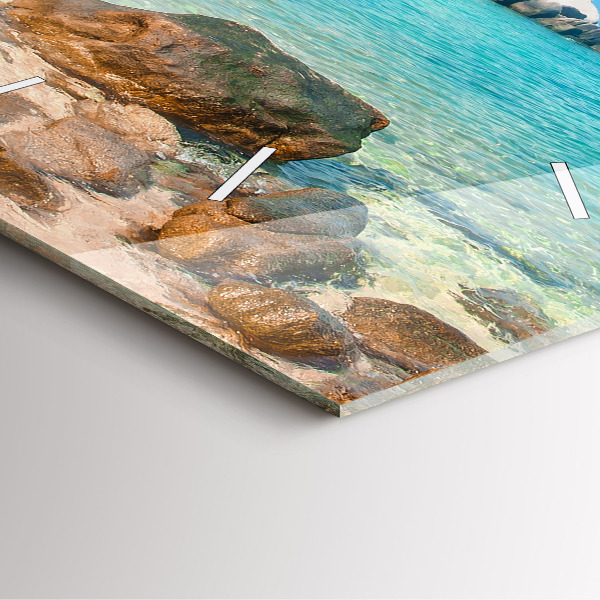 Pendule carrée en verre Belle plage en Thaïlande