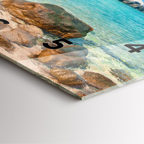 Pendule carrée en verre Belle plage en Thaïlande