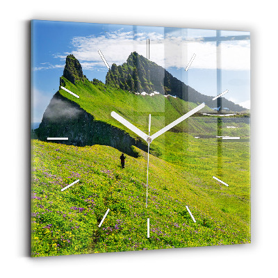 Horloge murale carrée Réserve de Hornstrandir, Islande