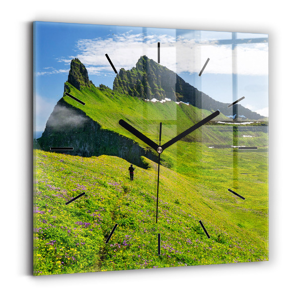 Horloge murale carrée Réserve de Hornstrandir, Islande