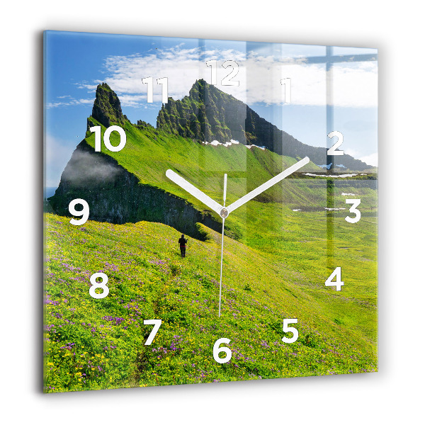 Horloge murale carrée Réserve de Hornstrandir, Islande