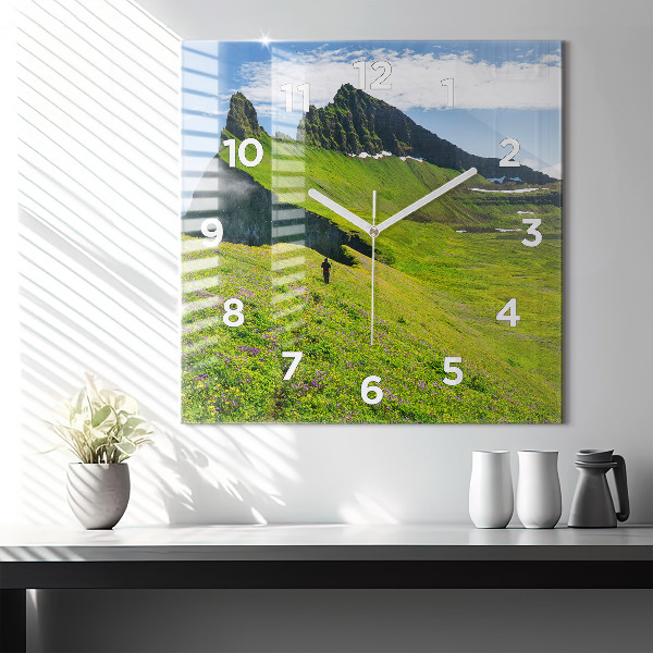Horloge murale carrée Réserve de Hornstrandir, Islande