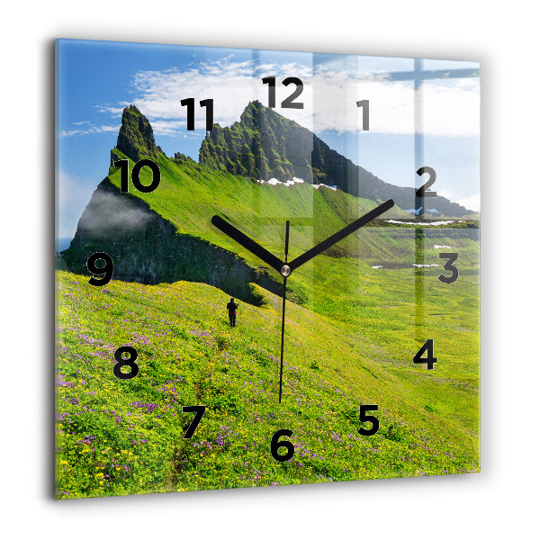 Horloge murale carrée Réserve de Hornstrandir, Islande