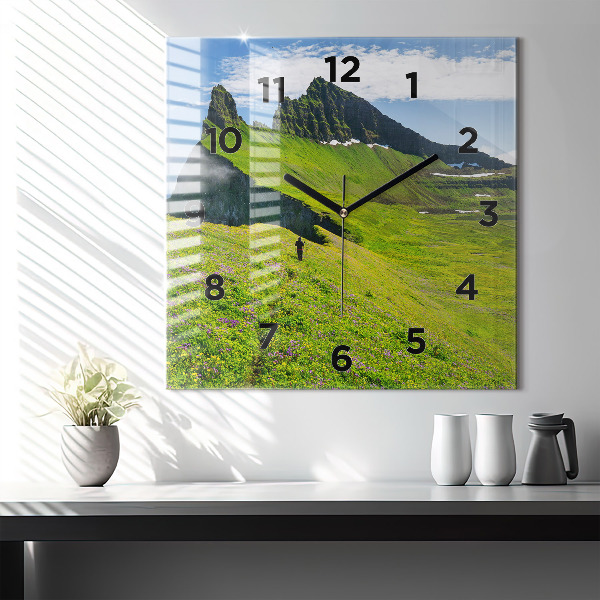 Horloge murale carrée Réserve de Hornstrandir, Islande