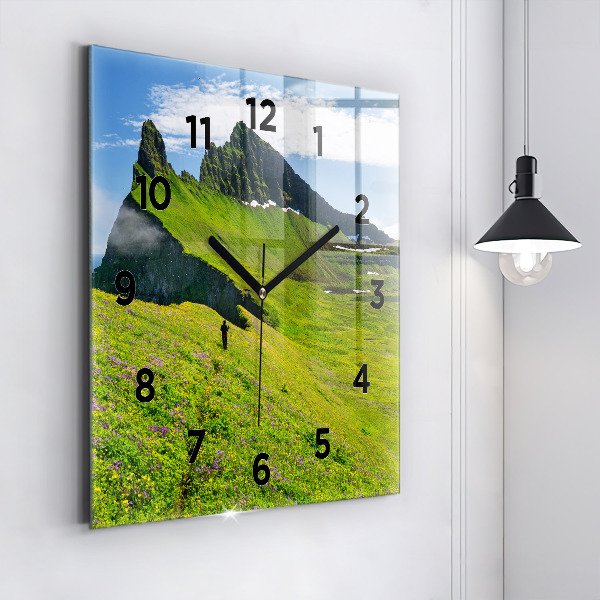 Horloge murale carrée Réserve de Hornstrandir, Islande