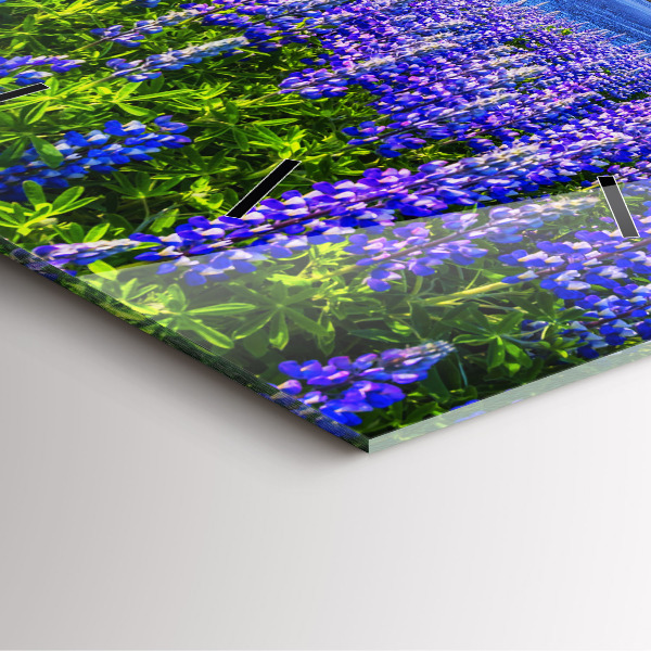 Horloge carrée en verre Vue sur la montagne Islande