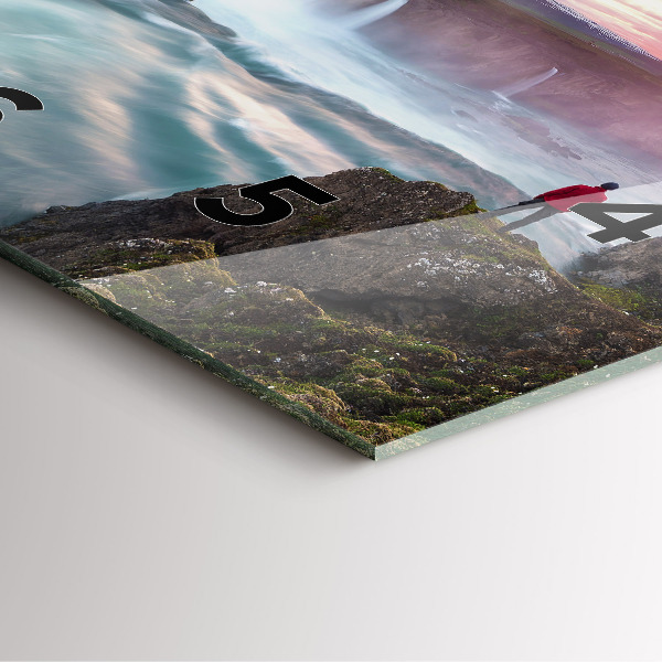 Horloge carrée en verre Paysage avec une cascade