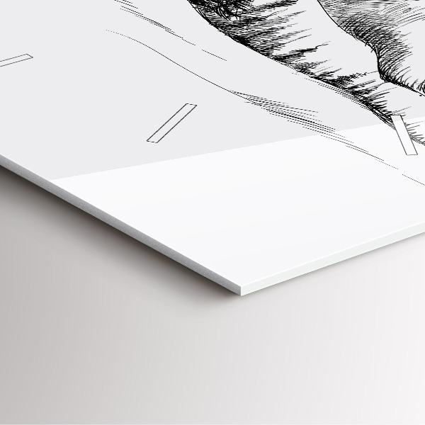 Horloge murale carrée Montagnes dessinées