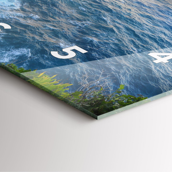 Horloge carrée en verre Côte océanique