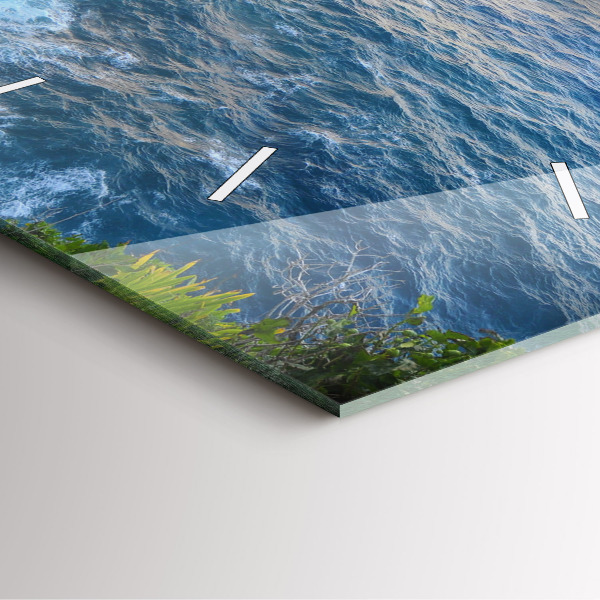 Horloge carrée en verre Côte océanique