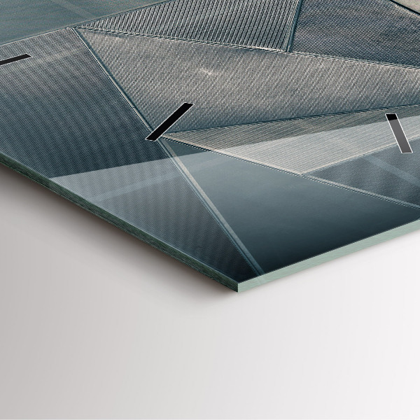 Horloge carrée en verre Triangles abstraits en métal