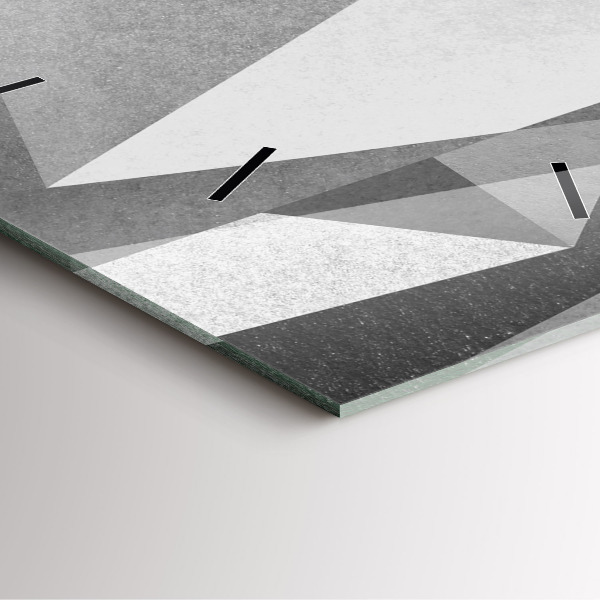 Horloge carrée en verre Abstraction géométrique grise