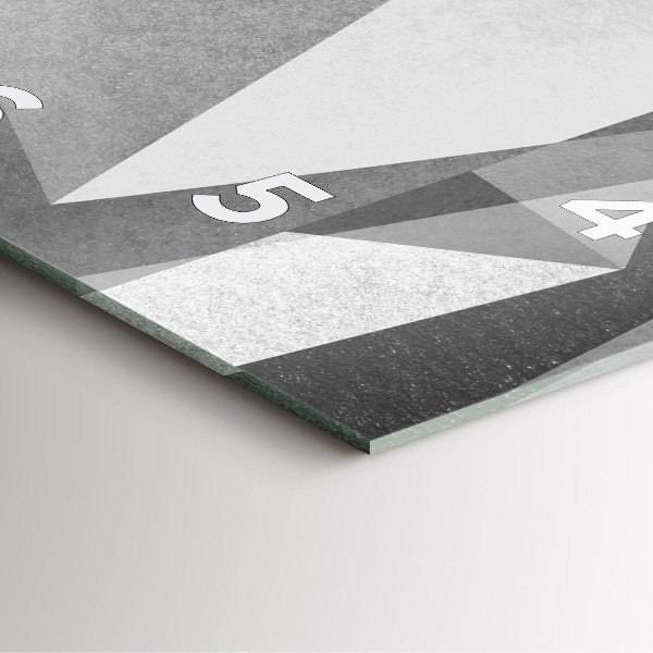 Horloge carrée en verre Abstraction géométrique grise