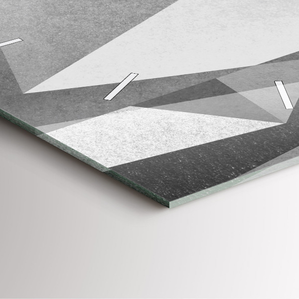 Horloge carrée en verre Abstraction géométrique grise