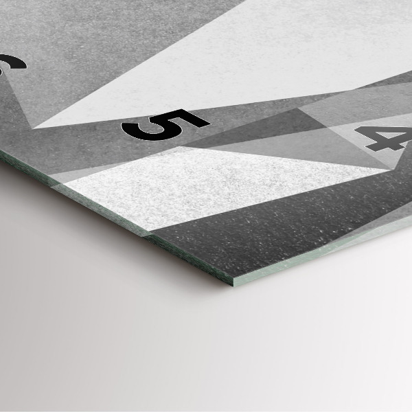 Horloge carrée en verre Abstraction géométrique grise