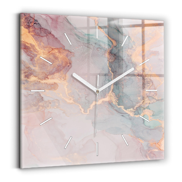 Pendule carrée en verre Texture de marbre