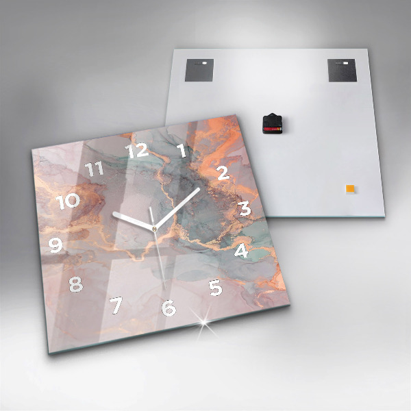 Pendule carrée en verre Texture de marbre