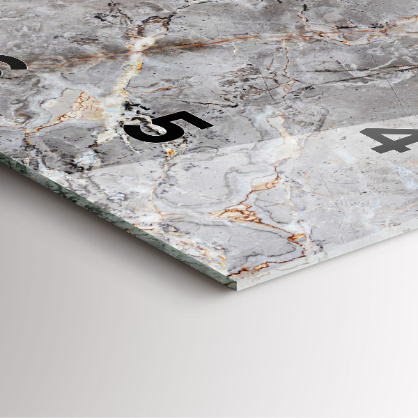 Pendule carrée en verre Marbre granit gris