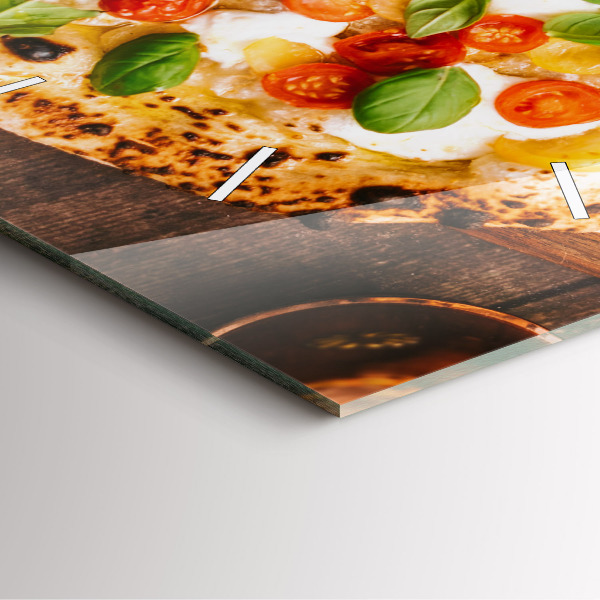 Horloge murale carrée pizza italienne