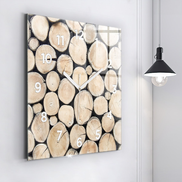 Horloge murale carrée 'Couper les souches d''arbres'
