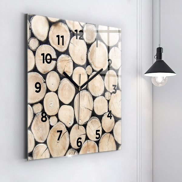 Horloge murale carrée 'Couper les souches d''arbres'