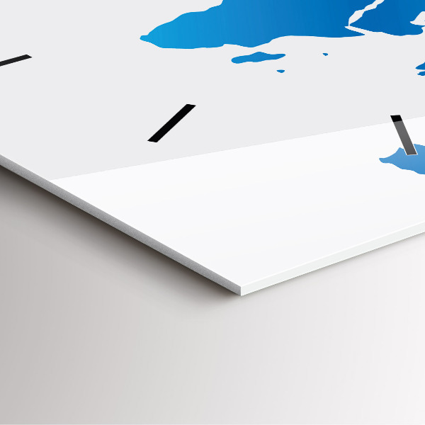 Horloge murale carrée Carte du monde