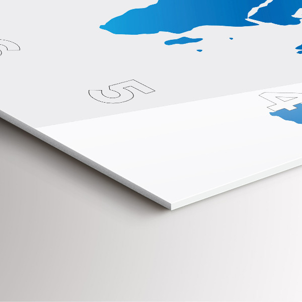 Horloge murale carrée Carte du monde