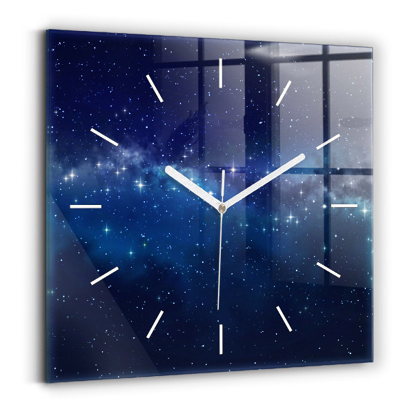 Horloge murale carrée Étoiles du ciel sombre
