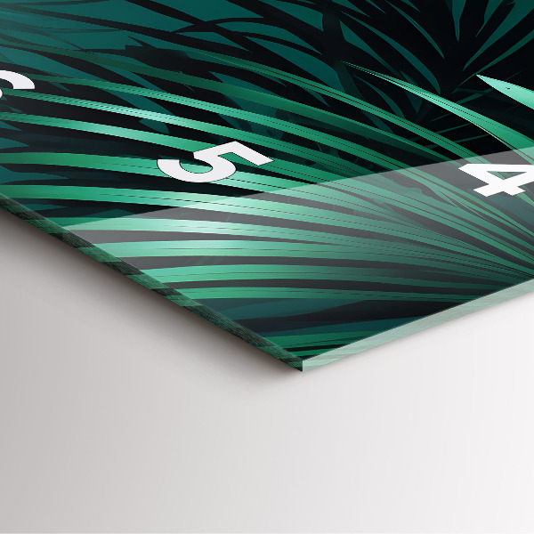 Horloge murale carrée feuilles tropicales