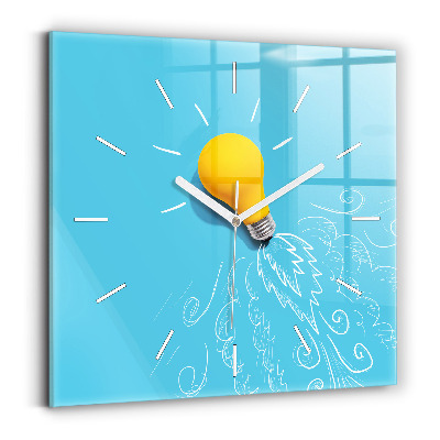 Horloge murale carrée 'Dessin d''ampoule'