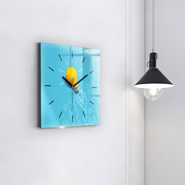 Horloge murale carrée 'Dessin d''ampoule'