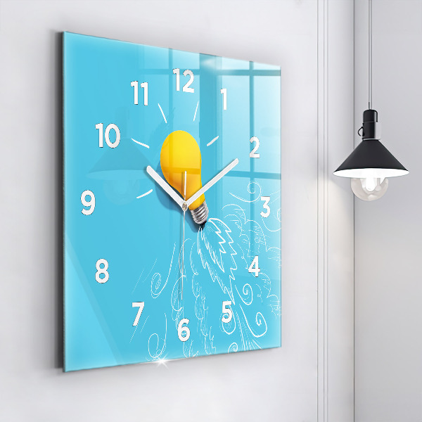 Horloge murale carrée 'Dessin d''ampoule'