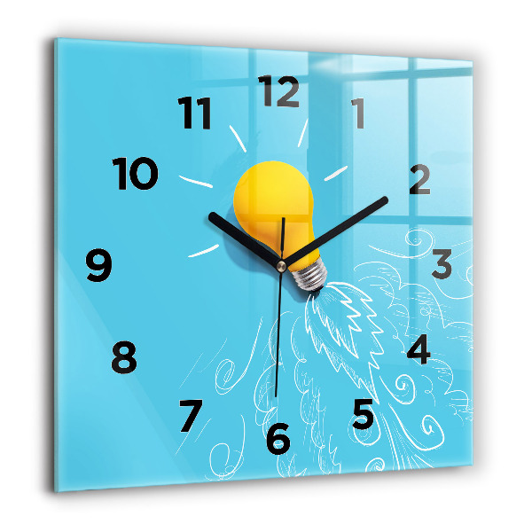 Horloge murale carrée 'Dessin d''ampoule'