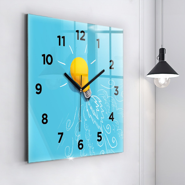 Horloge murale carrée 'Dessin d''ampoule'