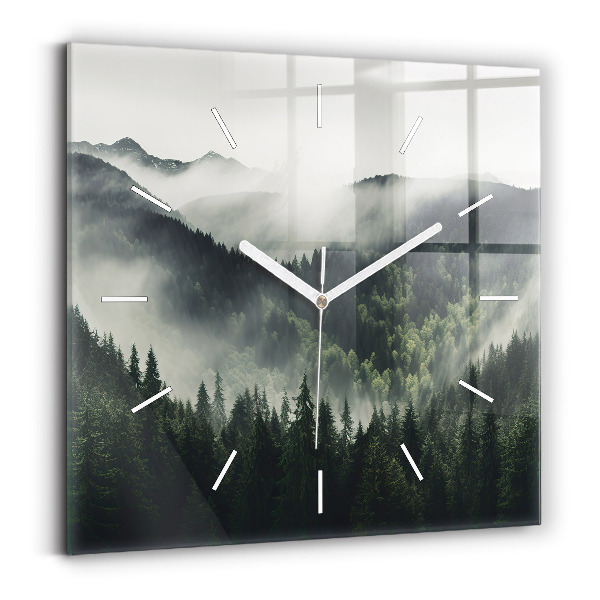 Horloge murale carrée Paysage forestier