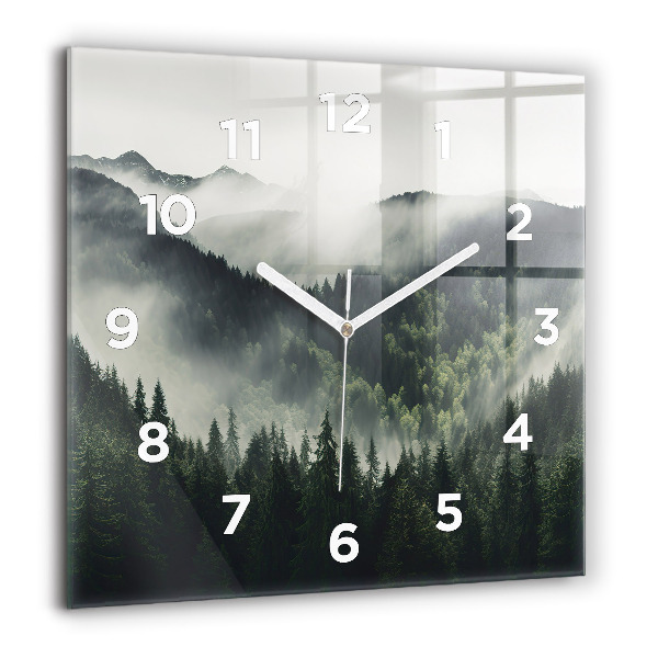 Horloge murale carrée Paysage forestier