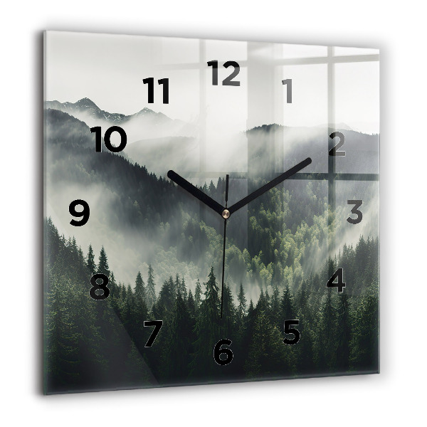 Horloge murale carrée Paysage forestier