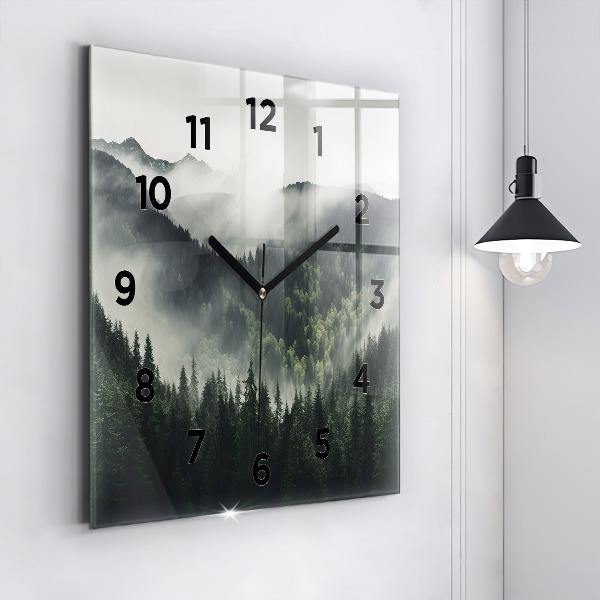 Horloge murale carrée Paysage forestier