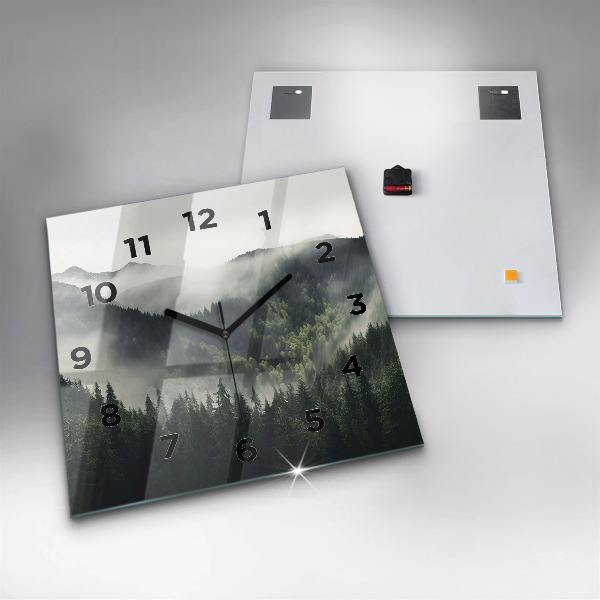 Horloge murale carrée Paysage forestier