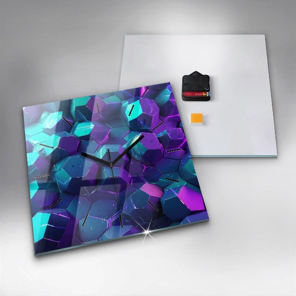 Horloge murale carrée figures géométriques