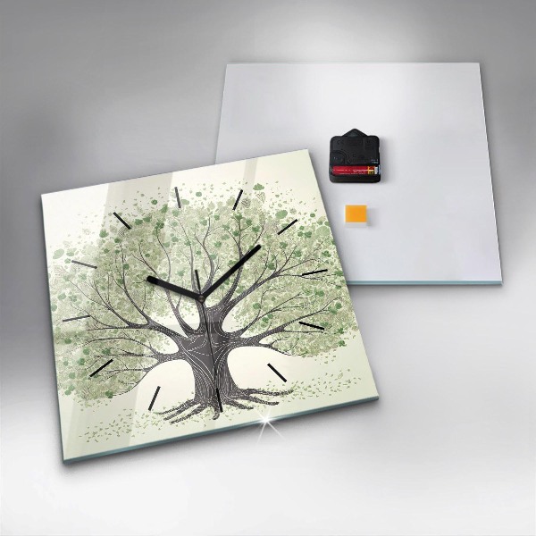 Horloge murale carrée Nature des grands arbres