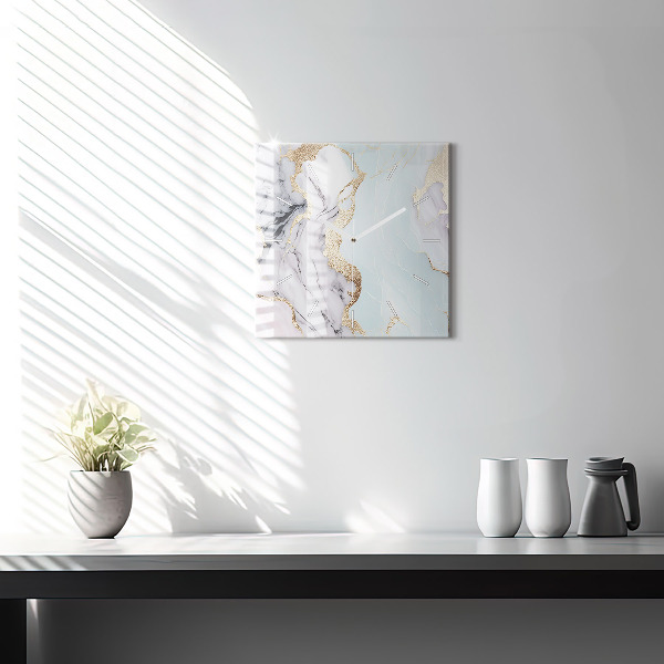 Horloge murale carrée Marbre pastel