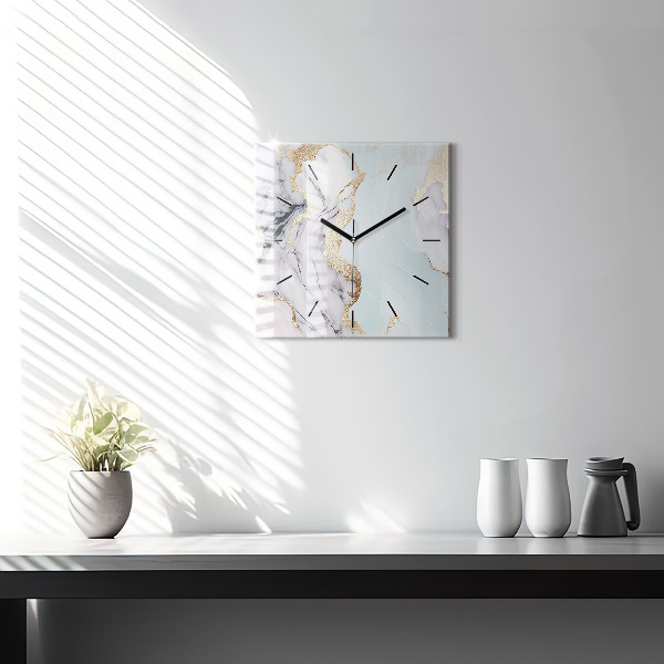 Horloge murale carrée Marbre pastel